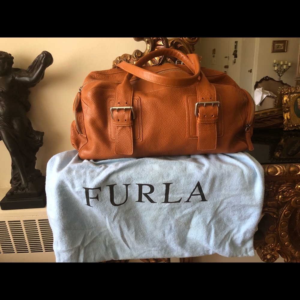 Furla light brown leather bag